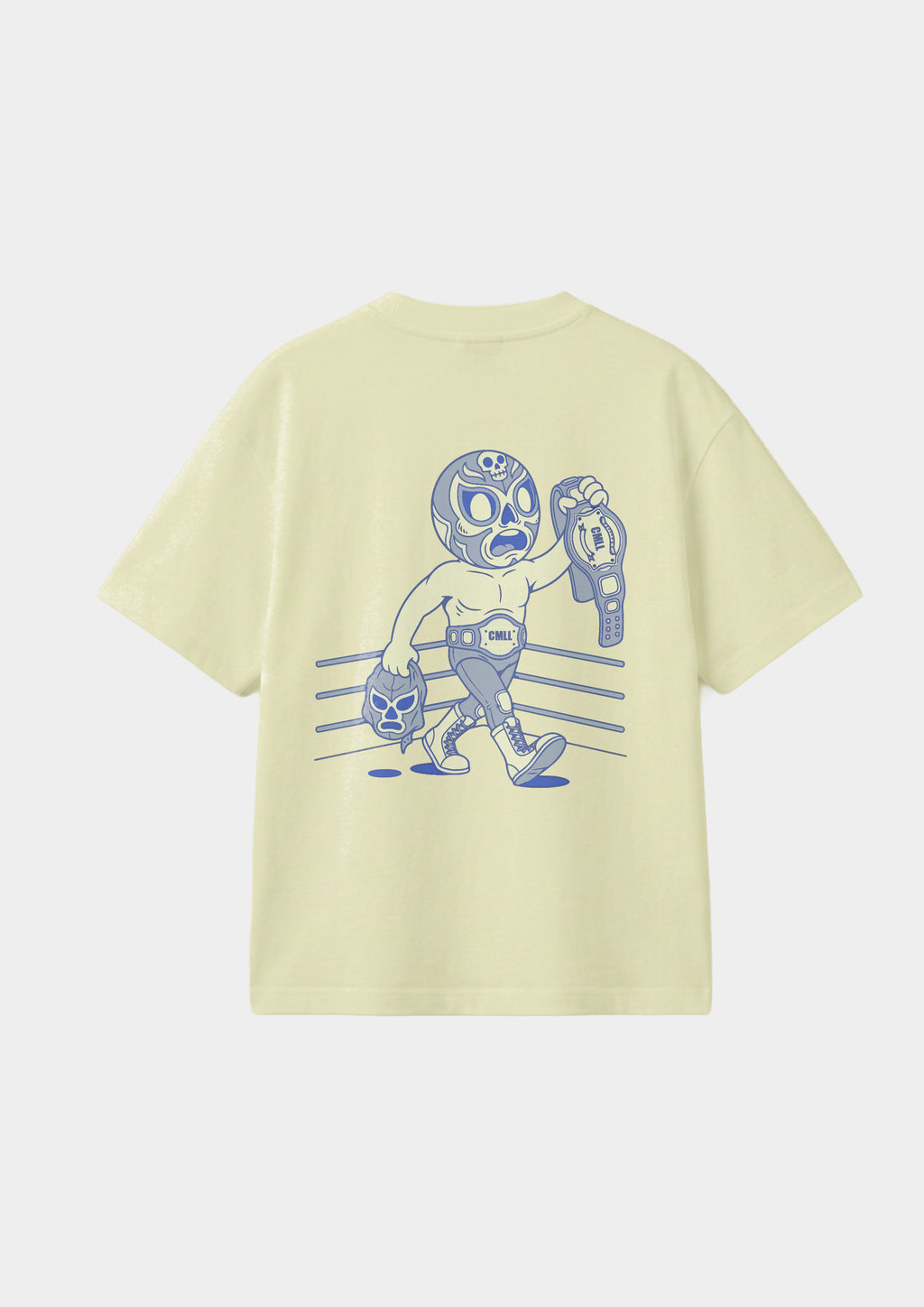 Playera estampada lucha libre crema
