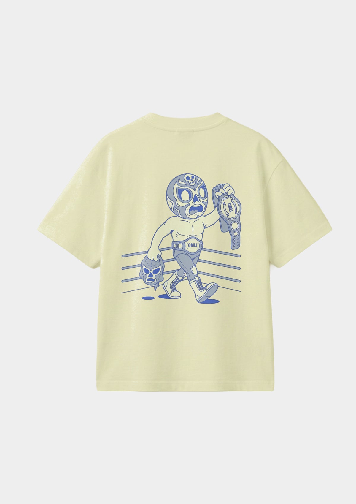 Playera estampada lucha libre crema